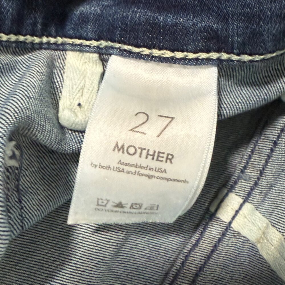 MOTHER Women's Straight Leg Jeans - Dark Blue - Picture 11 of 16